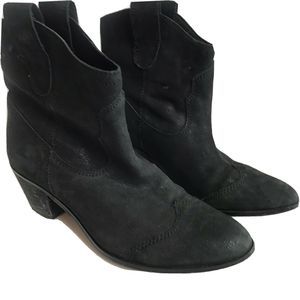 Miz Mooz Black Leather Ankle Booties